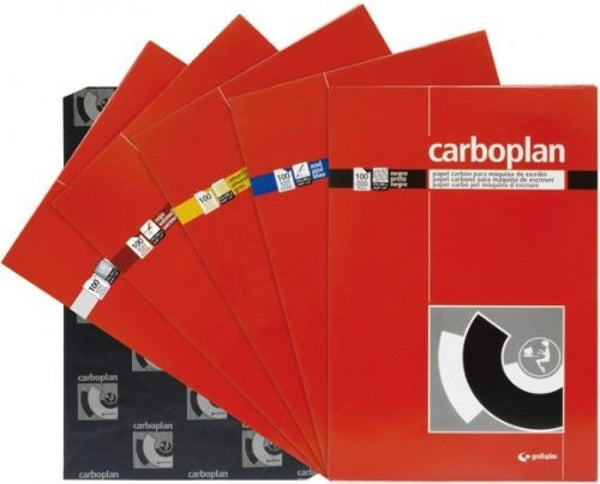 PAQ/100 HOJAS PAPEL DE CALCO NEGRO 210X330MM CARBOPLAN