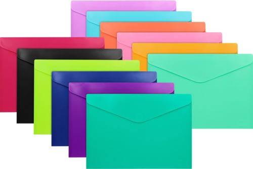 PACK/5 CARPETA SOBRE Fº CIERRE VELCRO PP OPACO NEGRO