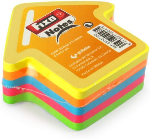 BLOC 250 NOTAS ADHESIVAS FLECHA 76X76MM COLORES NEON