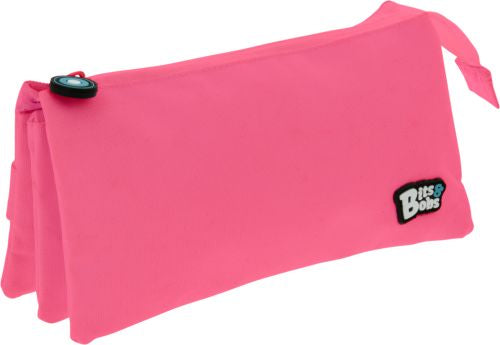 PORTATODO TRIPLE PLANO BITS &.BOBS ROSA 24,5X12X14 CM