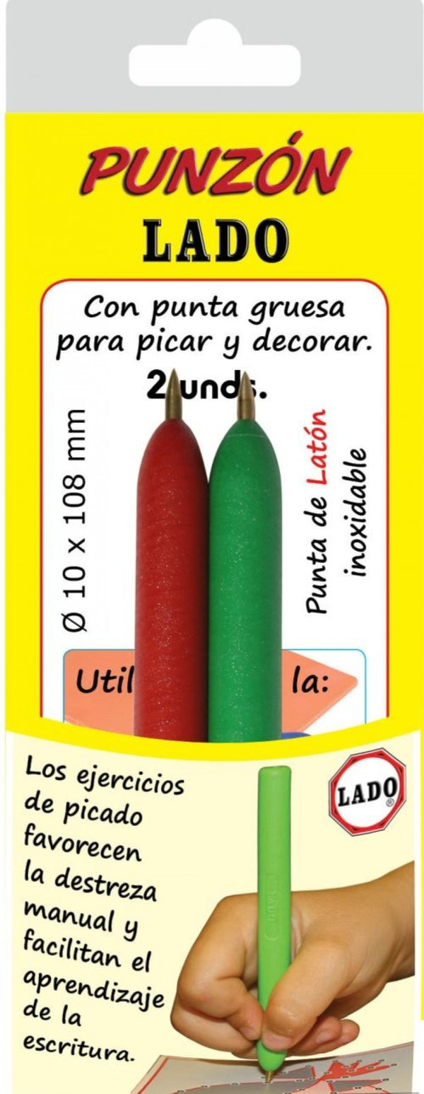 BLISTER 2 PUNZON LADO GRANDE PUNTA LATON INOXIDABLE