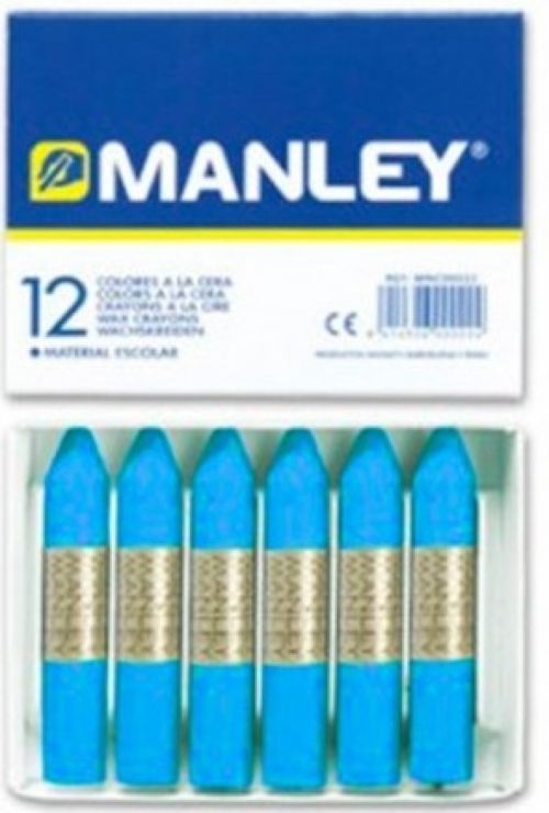 C/12 CERAS MANLEY UNICOLOR Nº43 AZUL CIAN