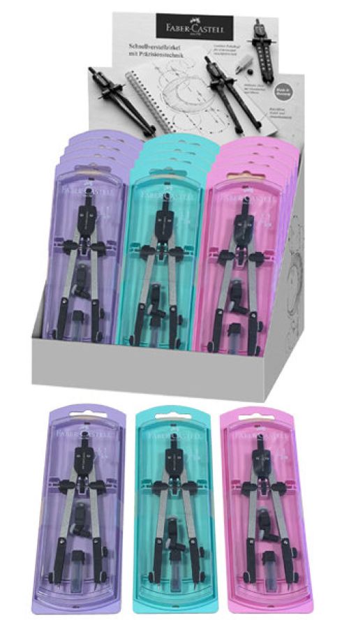 EXP 15 COMPASES CON ADAPTADOR UNIVERSAL COLORES PASTEL SURT