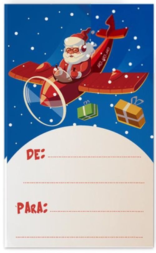 ROLLO 250 ETIQUETAS NAVIDAD AVION NOMBRES