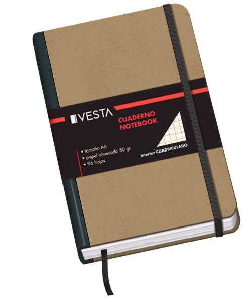 Cuaderno cartone a6 80g 96h cuad.5x5 cierre con goma