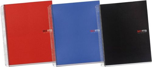 Pack/3 cuaderno espiral notebook8 a5 200h 70g cuad.5x5 the original colores surtidos