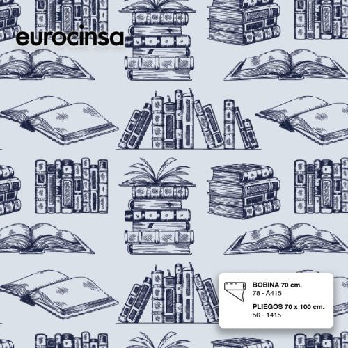 BOBINA PAPEL REGALO FANTASIA T/AÑO LIBROS 31CMX3.5KG