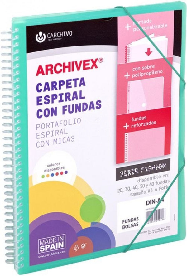 CARPETA 20 FUNDAS CANGURO A4 ARCHIVEX STAR VERDE