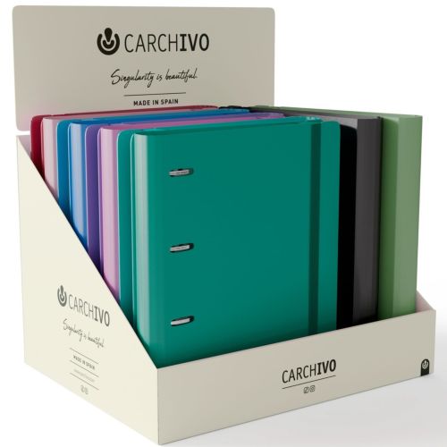 Exp 10 carpeblock 360 foam Style y Soft a4+ 4 anillas 35mm. con recambio cuad.5x5 con greca 5 colores y cierre de goma