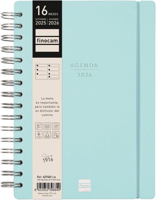 AGENDA ESCOLAR 25-26 16 MESES E10 SVH HAIKU AZUL