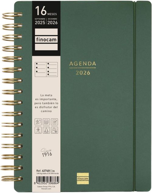 AGENDA ESCOLAR 25-26 16 MESES E10 SVH HAIKU VERDE