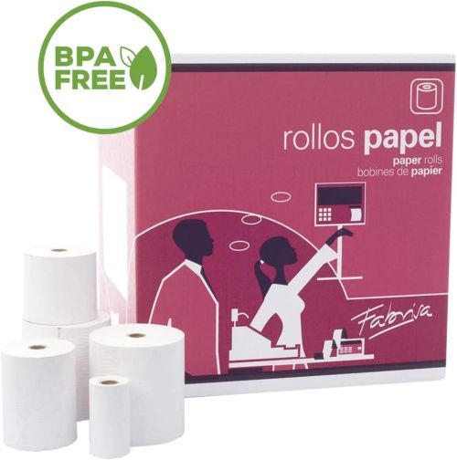 PACK 8 ROLLOS PAPEL TERMICO SIN BPA 80X80X12MM FABRISA