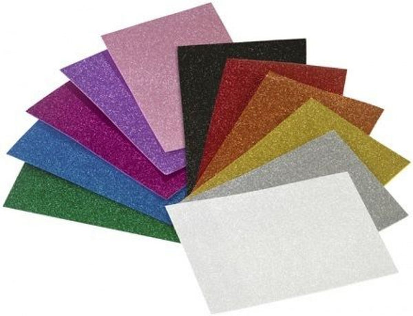 Pack 3 láminas goma eva color rojo efecto purpurina 40x60