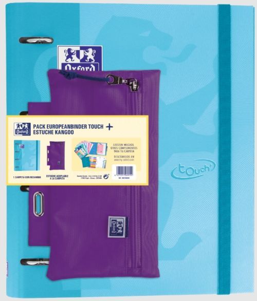 C/10 pack carpebloc touch a4+ 4 anillas 35mm recambio 5 colores pastel + estuche acoplable a la carpeta