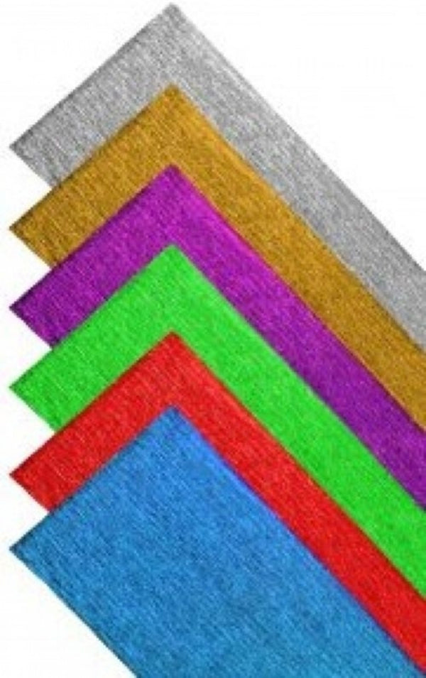 Rollo continuo papel crespon aluminio 60g 50x150cm azul fuerte