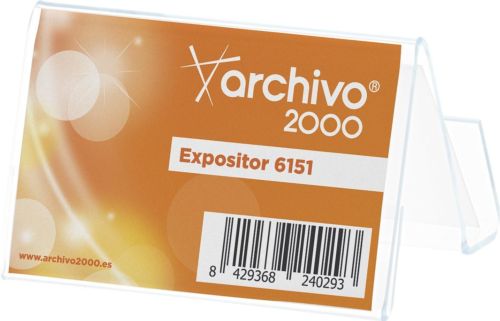 PORTATARJETAS SOBREMESA PREMIUM 2 COMPARTIMENTOS 60X60X60MM
