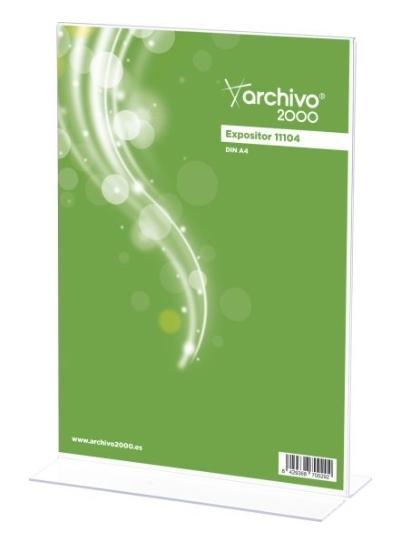 Expositor de sobremesa forma de T metácrilato a5 vertical 75x150x215mm