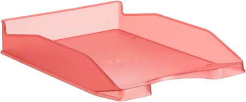C/6 bandeja sobremesa plastico traslucido rojo 345x255x60mm