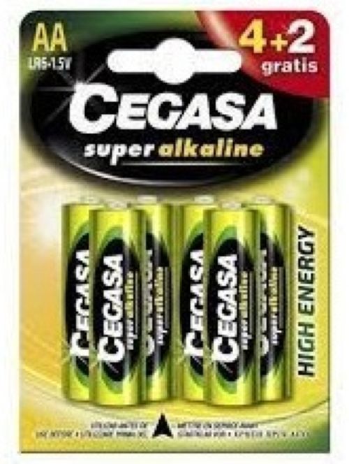 BLISTER 4+2 PILAS CEGASA SUPER ALCALINA AA LR6
