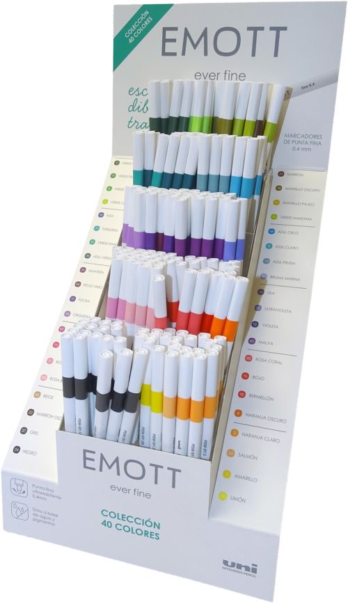 çxp 200 rotulador uni emott punta fina 0,4mm colores surtidos