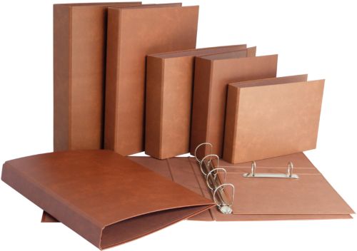 CARPETA Fº 2 ANILLAS 40MM CARTON CUERO FORRADO