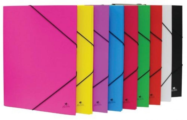 Paq/8 carpeta fº gomas y solapas carton forrado colores surtidos