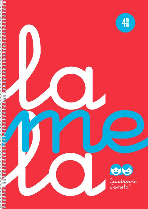 CUADERNO ESPIRAL 4º 80H 90G 4MM ROJO CUADROVIA PP.