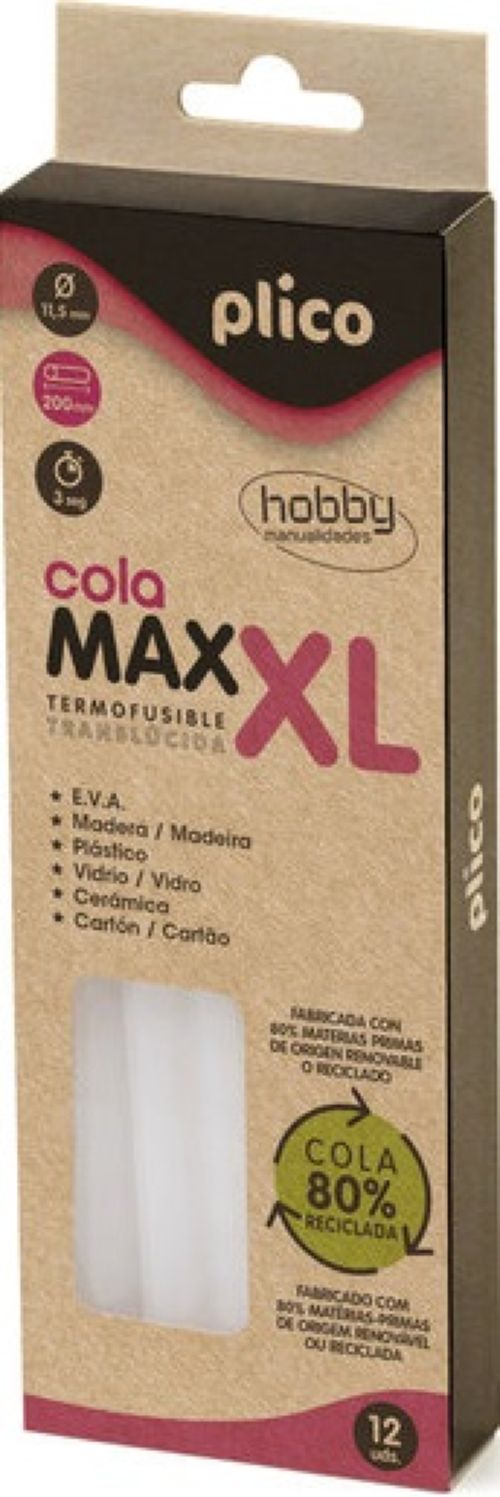Blister 12 barritas max-xl cola termofusible diametro 11,5mm x 200mm de longitud