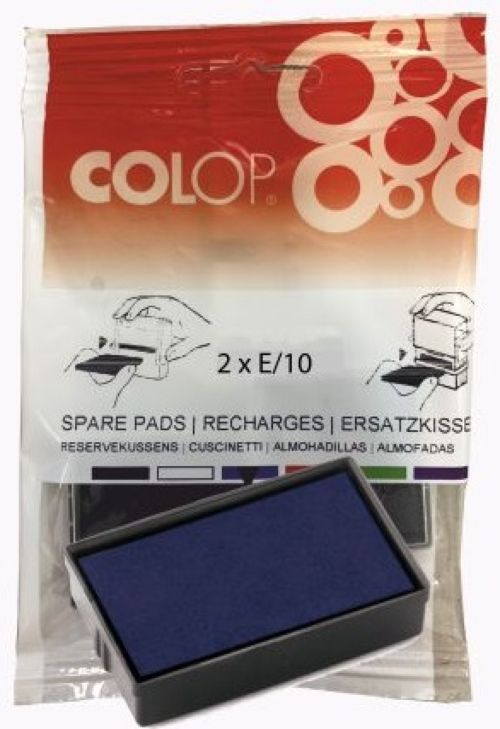 BLISTER 2 ALMOHADILLA E/10 AZUL